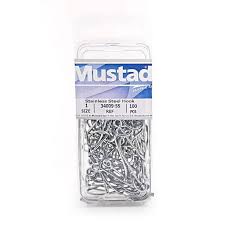 Mustad Stainless Steel Hooks 100 Count Box